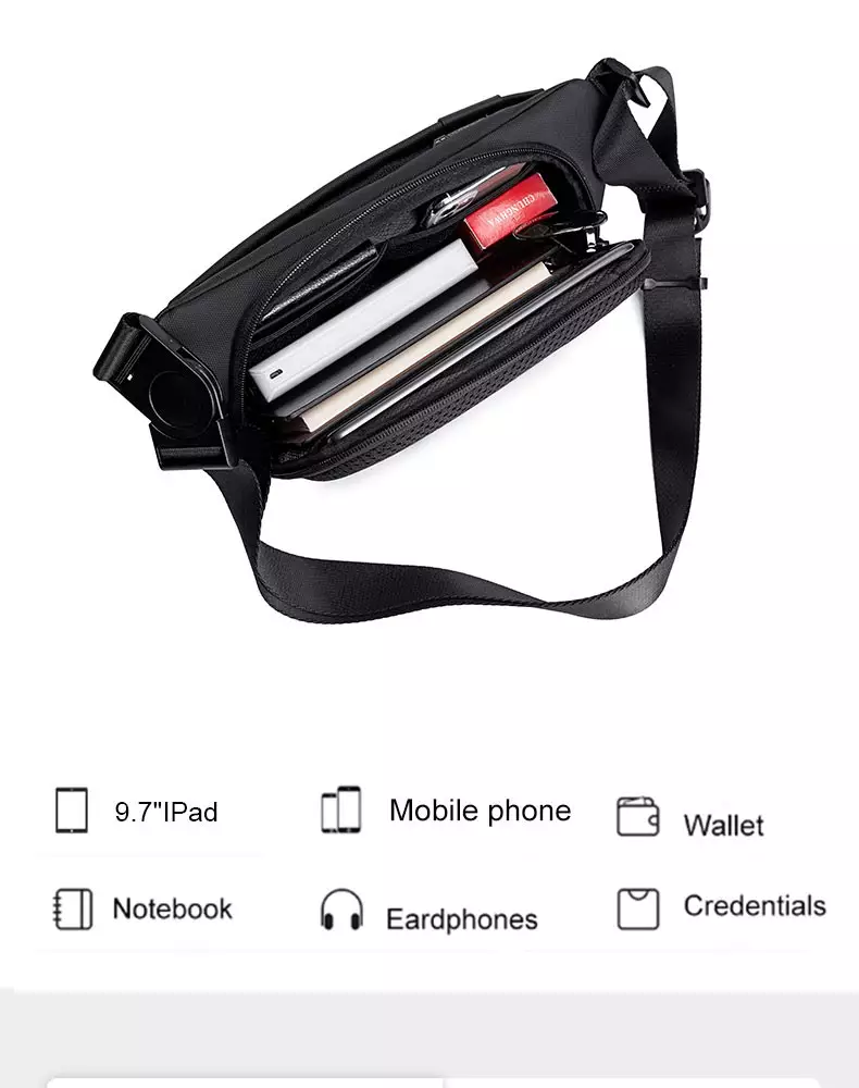 Arctic Hunter Y00561 Tas Selempang Pria Waist Bag Pria Sling Bag Pria - BLACK