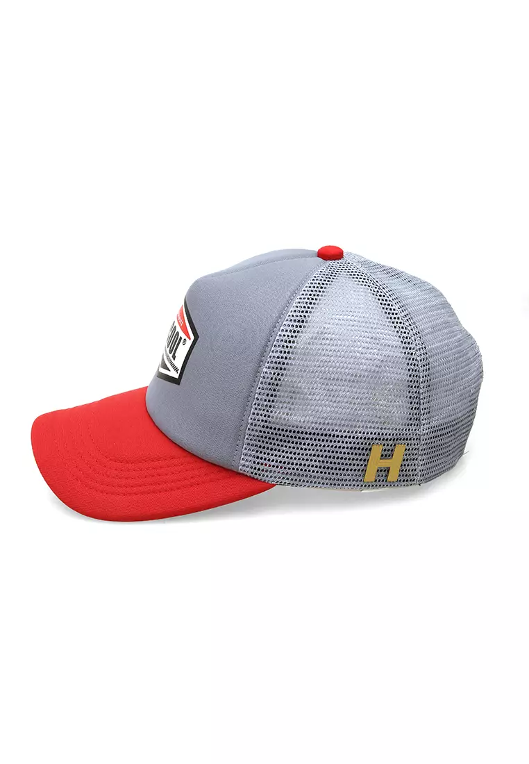 Raesan Topi Baseball Jaring Aksesoris Fashion Pria Adjustable Strap Material Polyester ORIGINAL - Gray Red