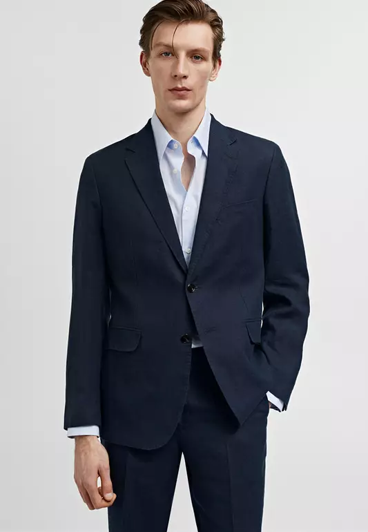 100% Linen Slim-Fit Suit Jacket