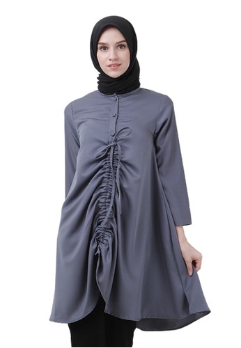 Tunic drawstring in the middle Dark Grey Colour