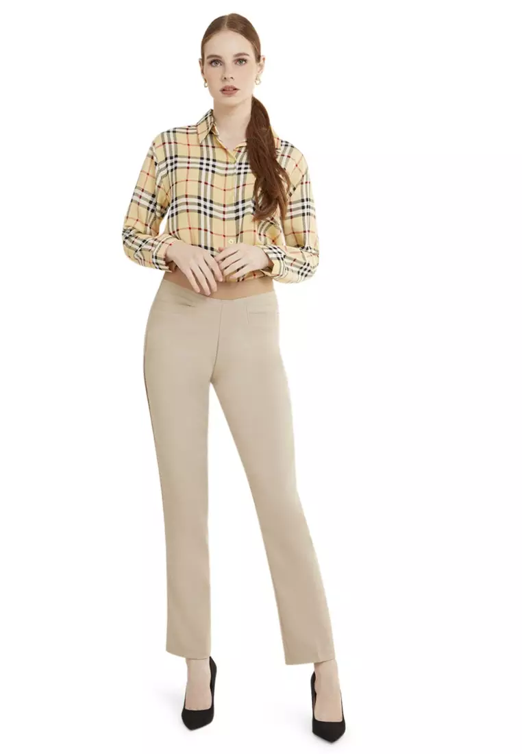 Celana Panjang Long Pants Bawahan Wanita Quality Premium - Cream