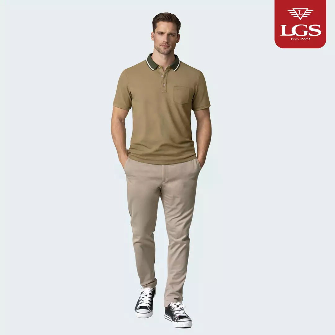 LGS - Kaos Polo Casual Pria - Lengan Pendek - Warna Olive - Reguler Fit - CWS.225.S3702.01.C