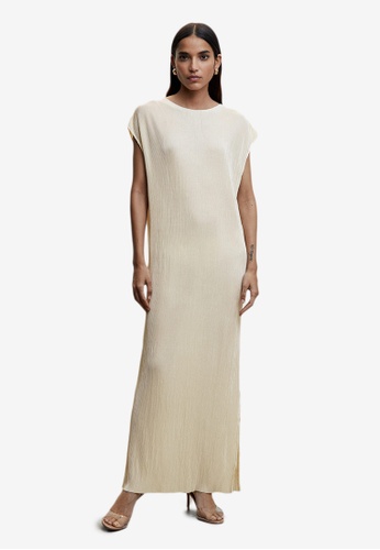 Mango Pleated Satin Dress | ZALORA Malaysia
