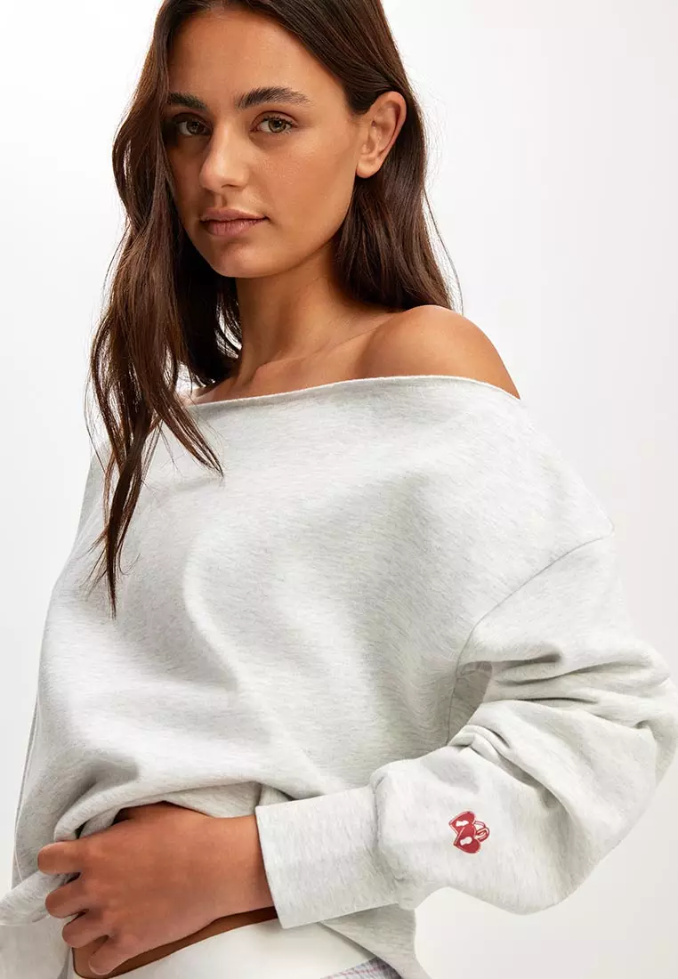Off The Shoulder Fleece Jumper