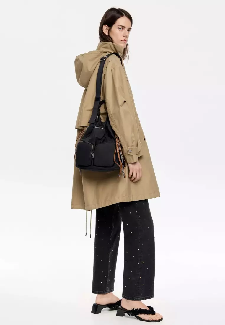 Jual Bimba Y Lola Bimba Y Lola Medium Black Nylon Multi Pocket Bag