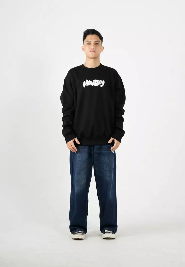 Moutley Men's Jacket Basic Crewneck Sweatshirt Regular Fit Fleece Balloon 051224