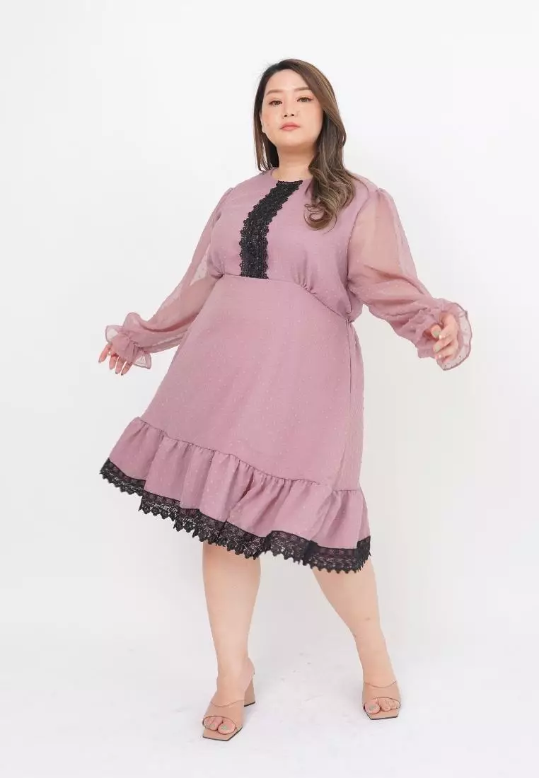 Plus Size Party Dress Cecillie Lilac
