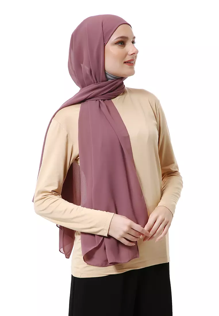 Zhalika Phasmina Motif Polos High Premium Quality - Rosewood