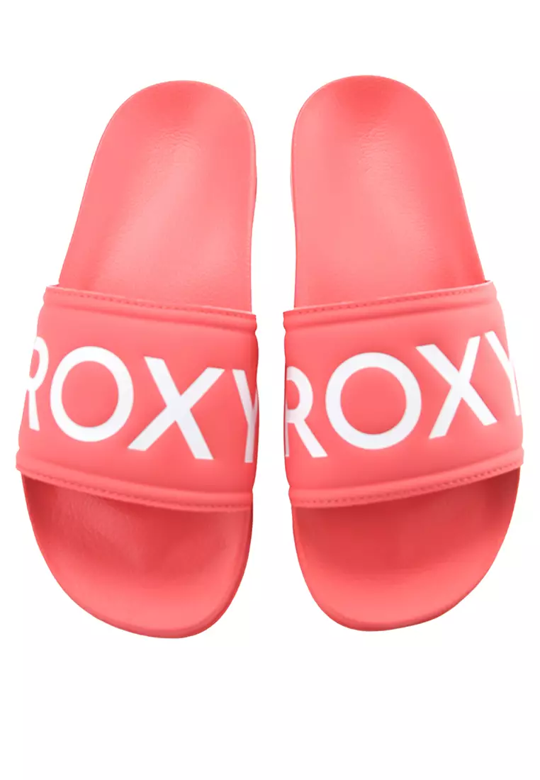 Shop Roxy Girls' Roxy Slippy Slide Sandals In Blue Surf - Fast Shipping