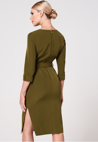 Jual Paper Dolls Self Belt Zip Up Midi Original Zalora Indonesia
