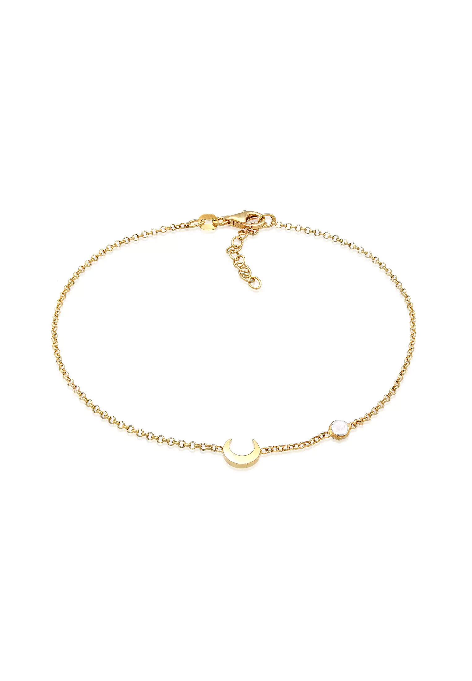 Anklet Half Moon Astro Moonstone Gold Plated
