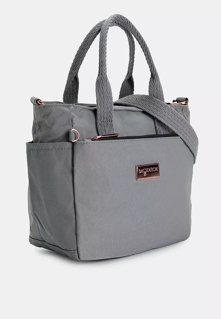 Rose Gold Series Crinkle Nylon Convertible Top Handle Bag