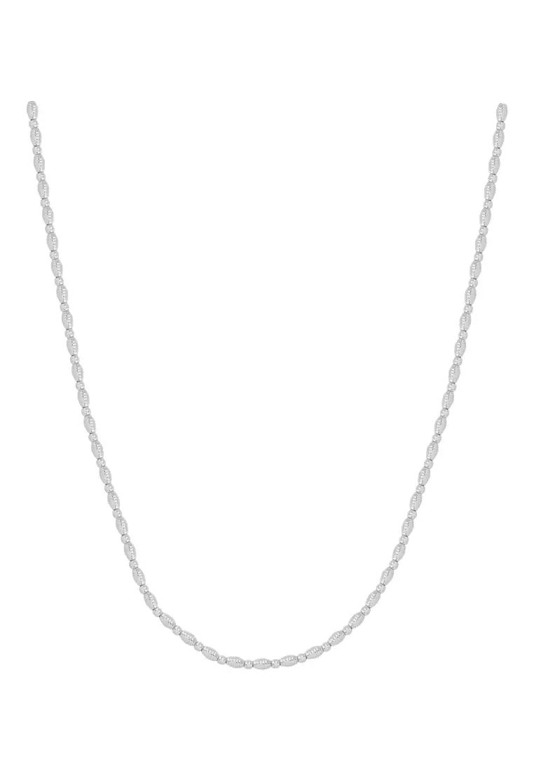 TOMEI Italia Beads Necklace, White Gold 585