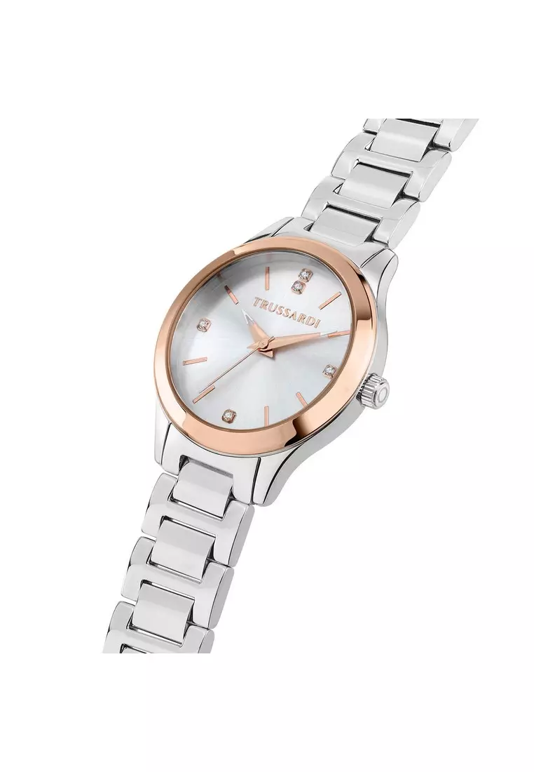 【2 Years Warranty】Trussardi T-SKY 30mm Case Women's Quartz Watch R2453151519