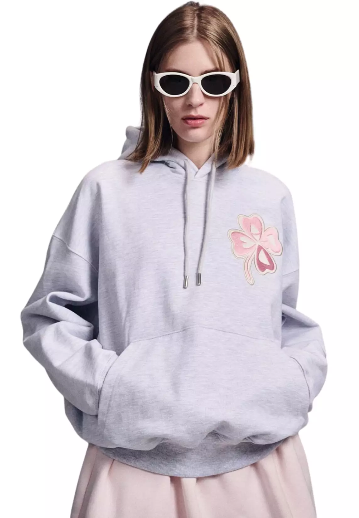 Hoody Clovermardi Satin - Heather Pink
