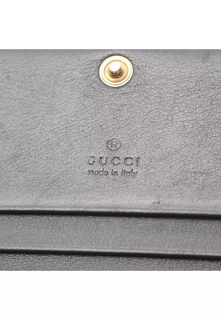 Pre-Loved Gucci GG Marmont Bi-fold wallet leather black
