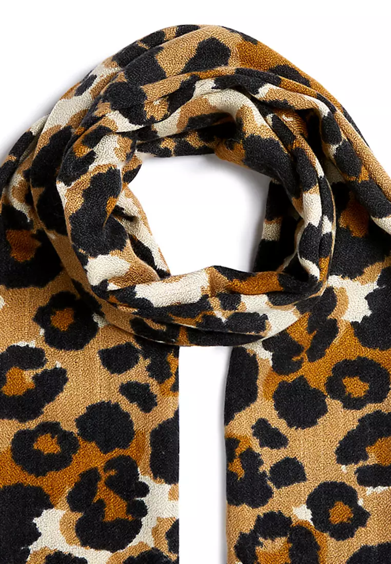 Printed Scarf with Wool