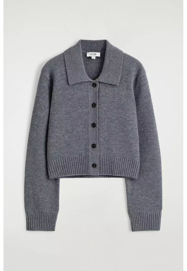 COLLARED MERINO WOOL CARDIGAN