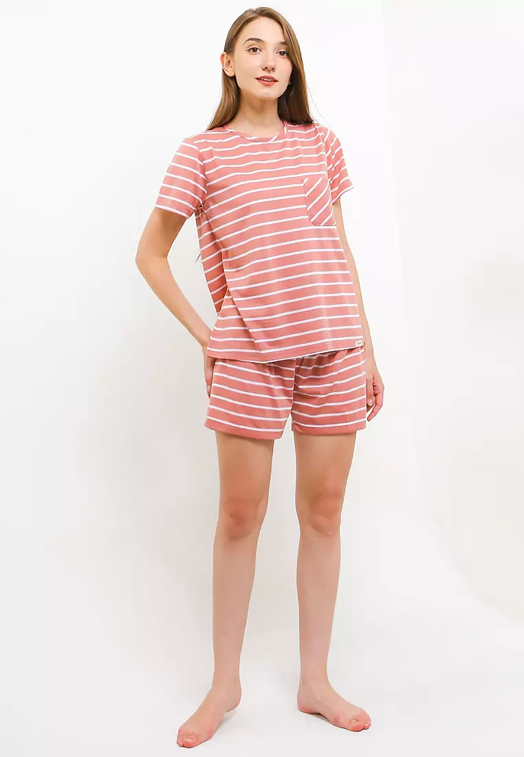 Pyjama Baju Tidur  Short Sleeve Short Pants Sleepwear