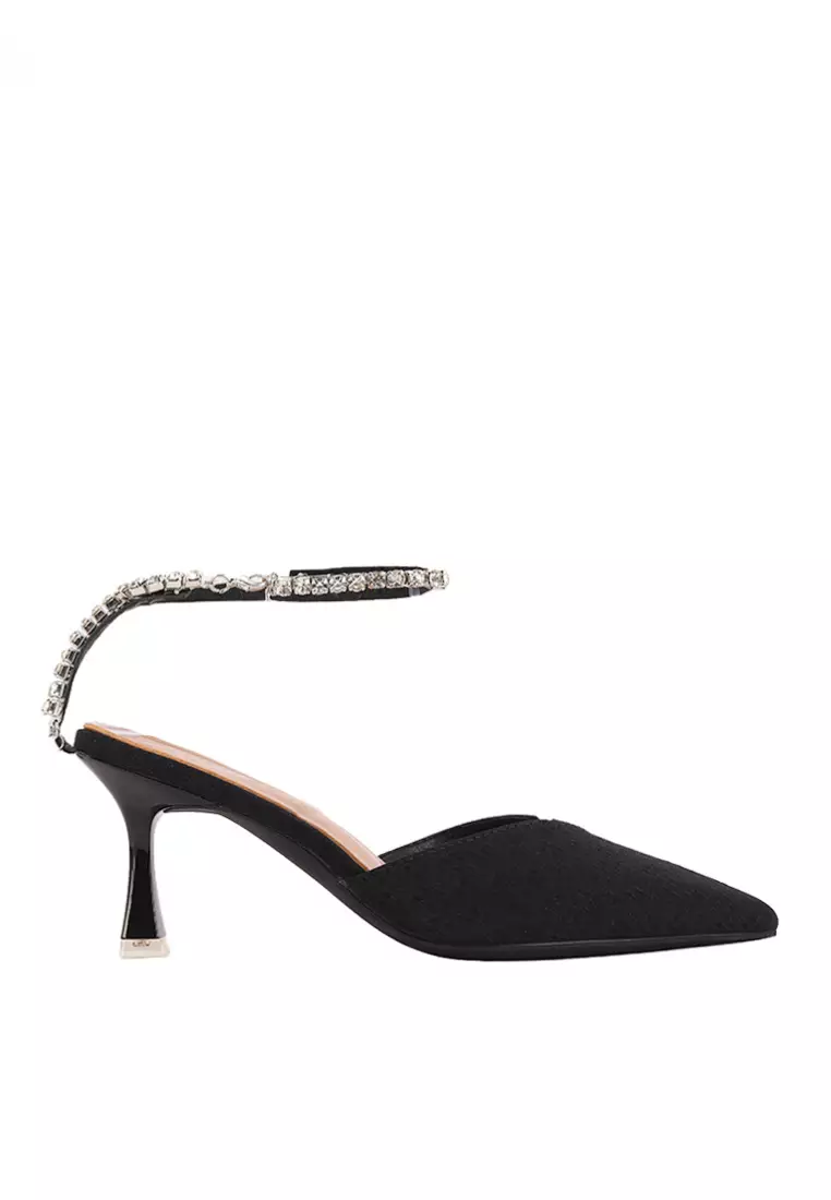 Discount on Twenty Eight Shoes  shoes - SKU: VANSA Rhinestone Chain Silky Satin High Heel Sandals VSW-H328915