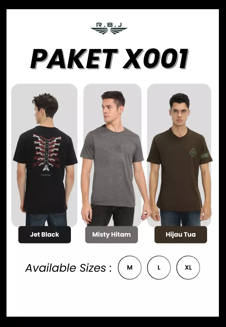 Pay 1 Get 3 RBJ T-Shirt Cotton Combed