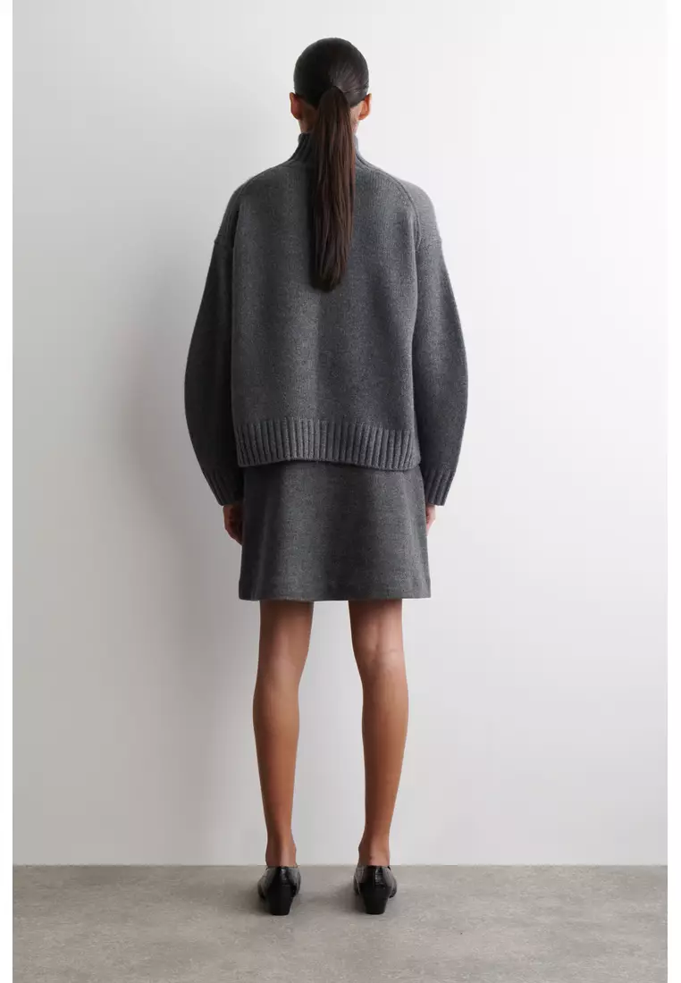 BOILED MERINO WOOL MINI SKIRT