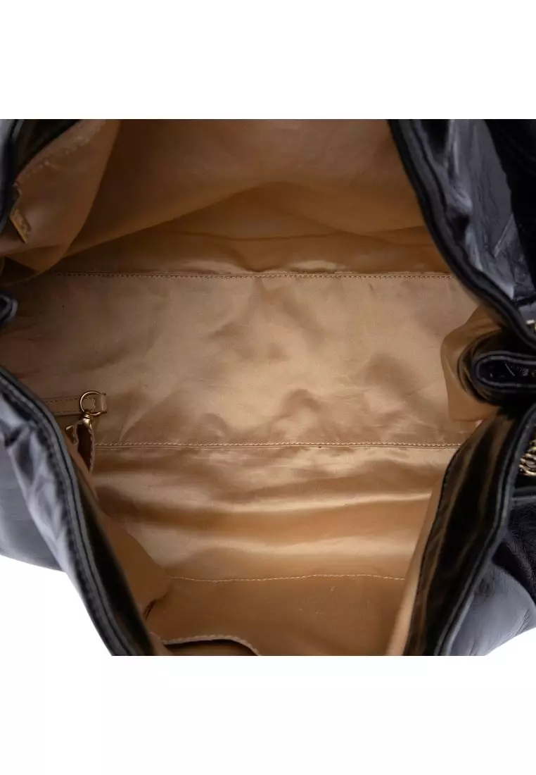 Pre-Loved Chanel Crinkled Patent Rodeo Drive Tote