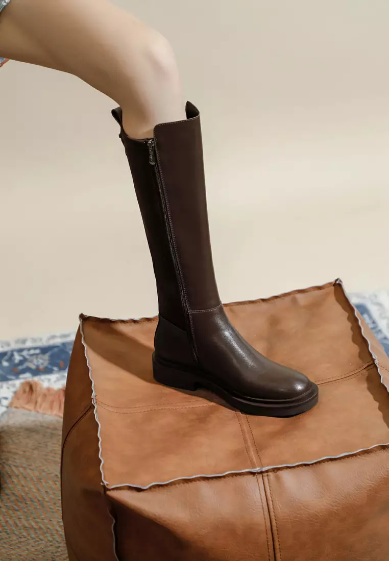 Genuine leather hotsell riding boots womens