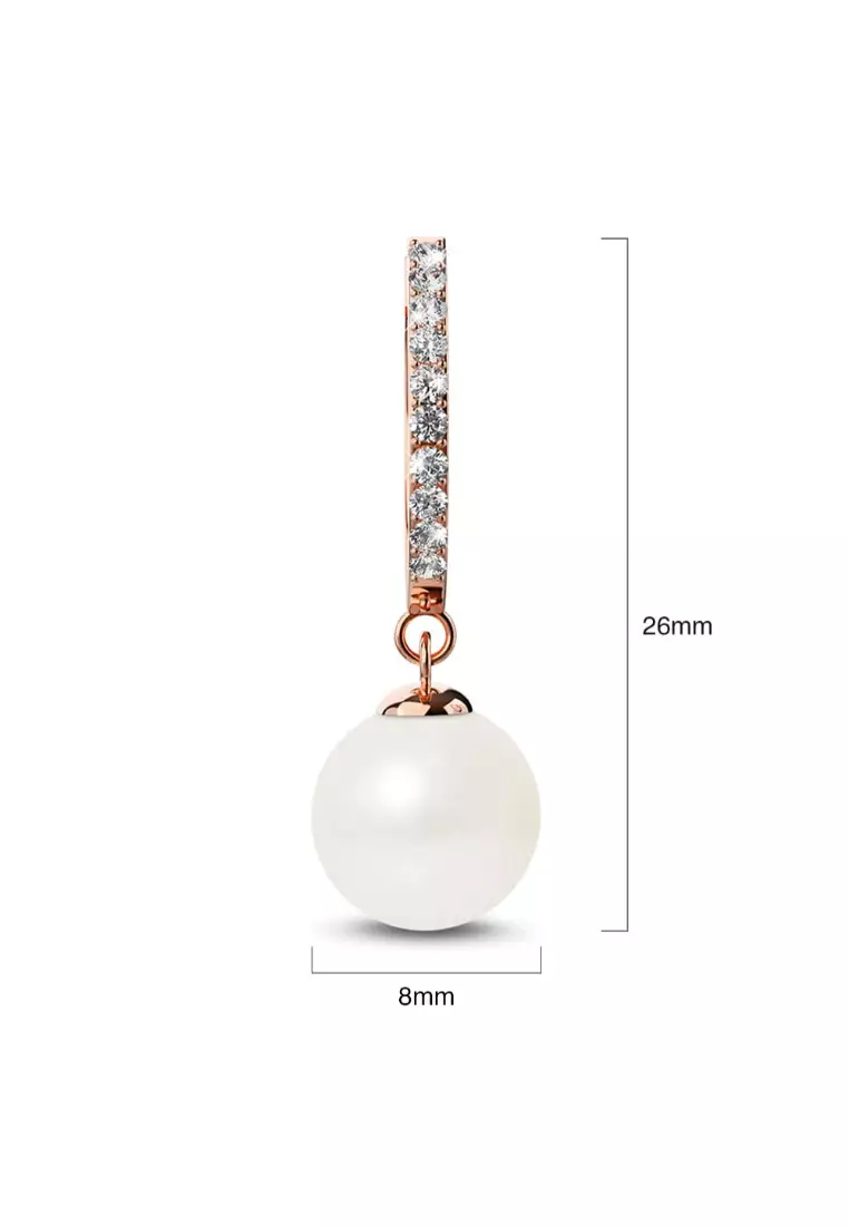 Flawless Pearl Drop Hoop Earrings Embellished With SWAROVSKI® Crystal Pearls