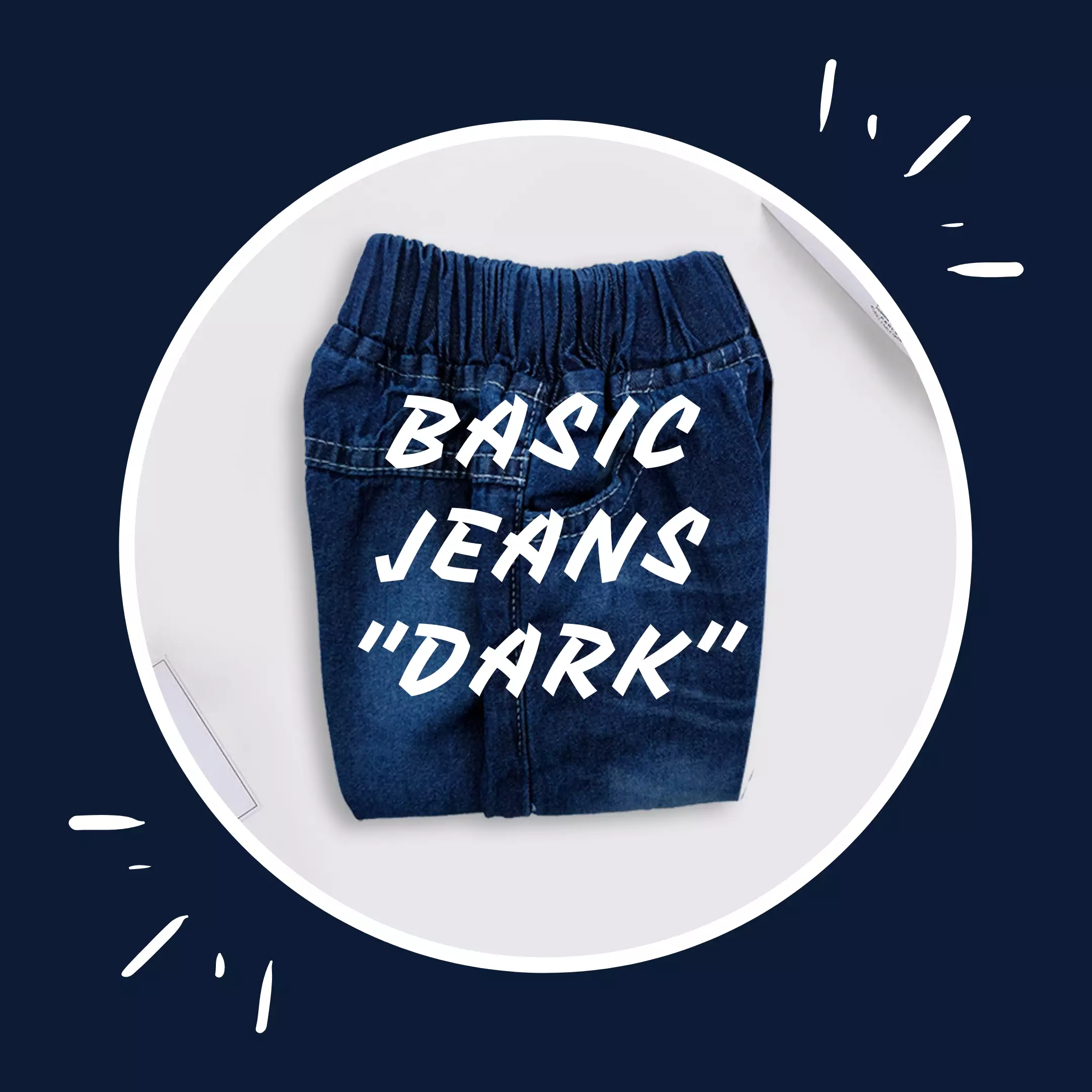 Wakakids Celana Jeans Bayi Anak Unisex Basic Dark 020