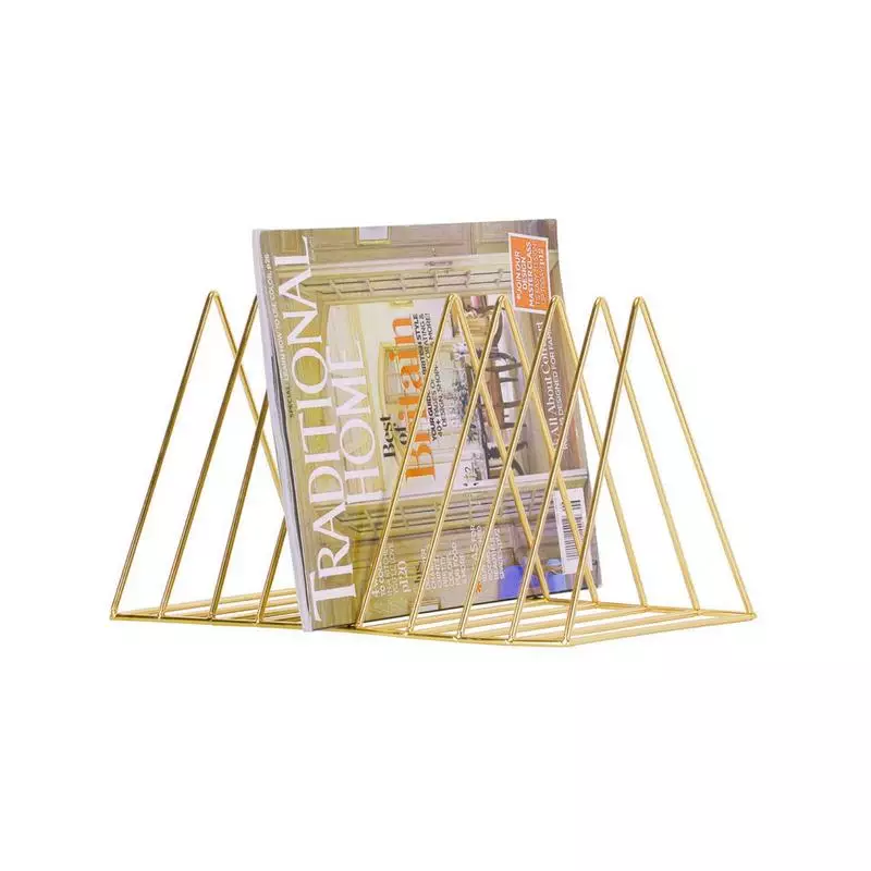 Wire Triangle Book Rack (Rose Gold)
