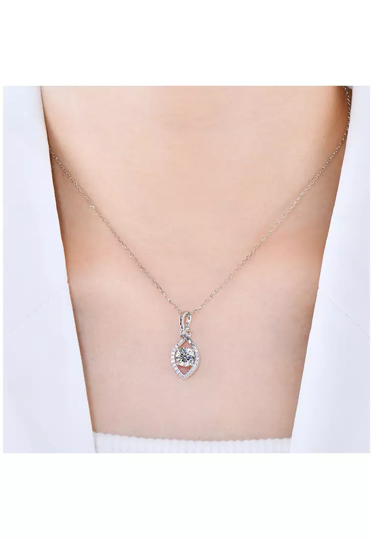 Berlian Moissanite Cheri Pendant [GRA CERTIFICATE MOISSANITE DIAMOND] - Kalung 1.0 CT Moissanite Diamond 925 Silver CELESTA by Her Jewellery