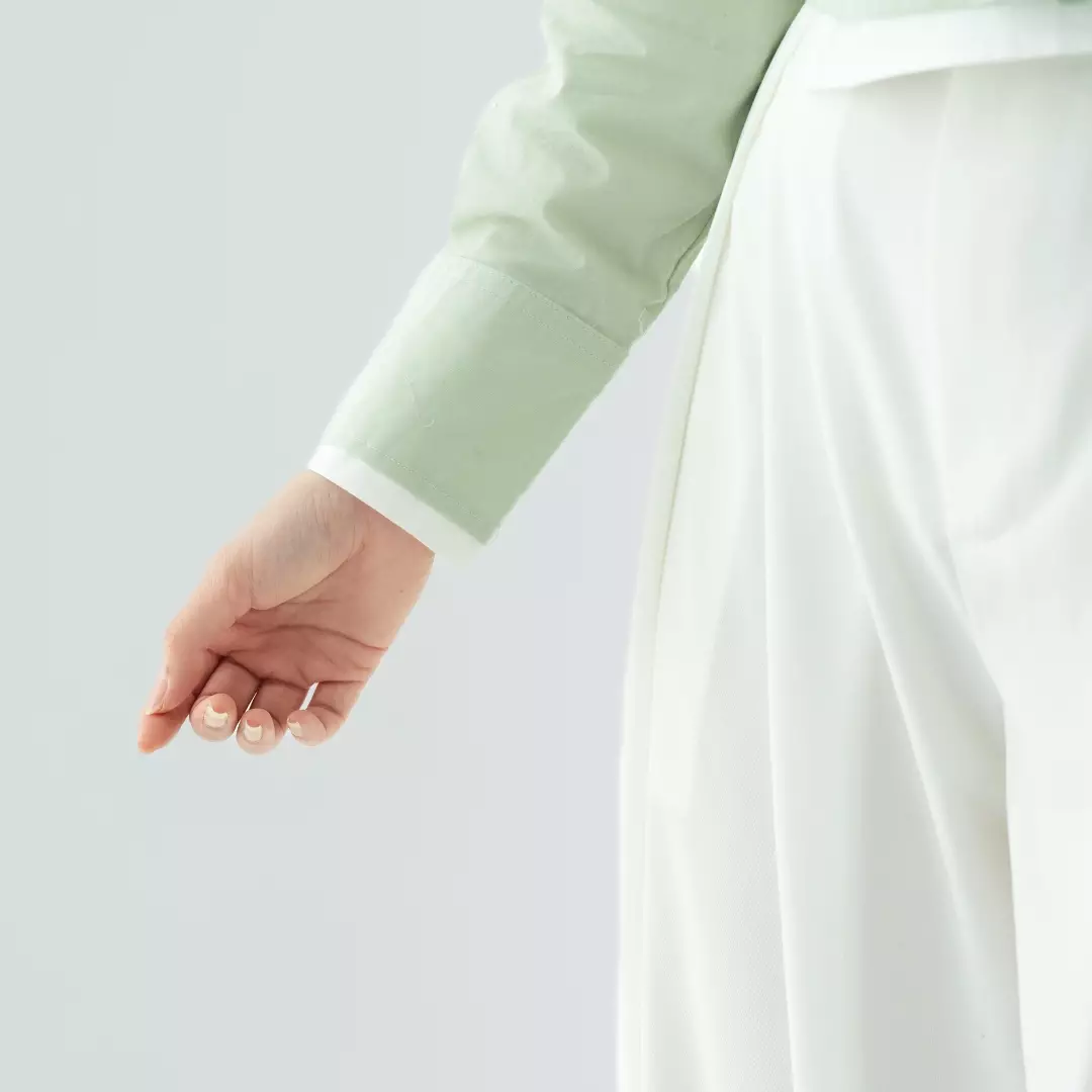 Platini Baju Kemeja Crop Top Lengan Panjang Wanita Katun 62001 Willow Green