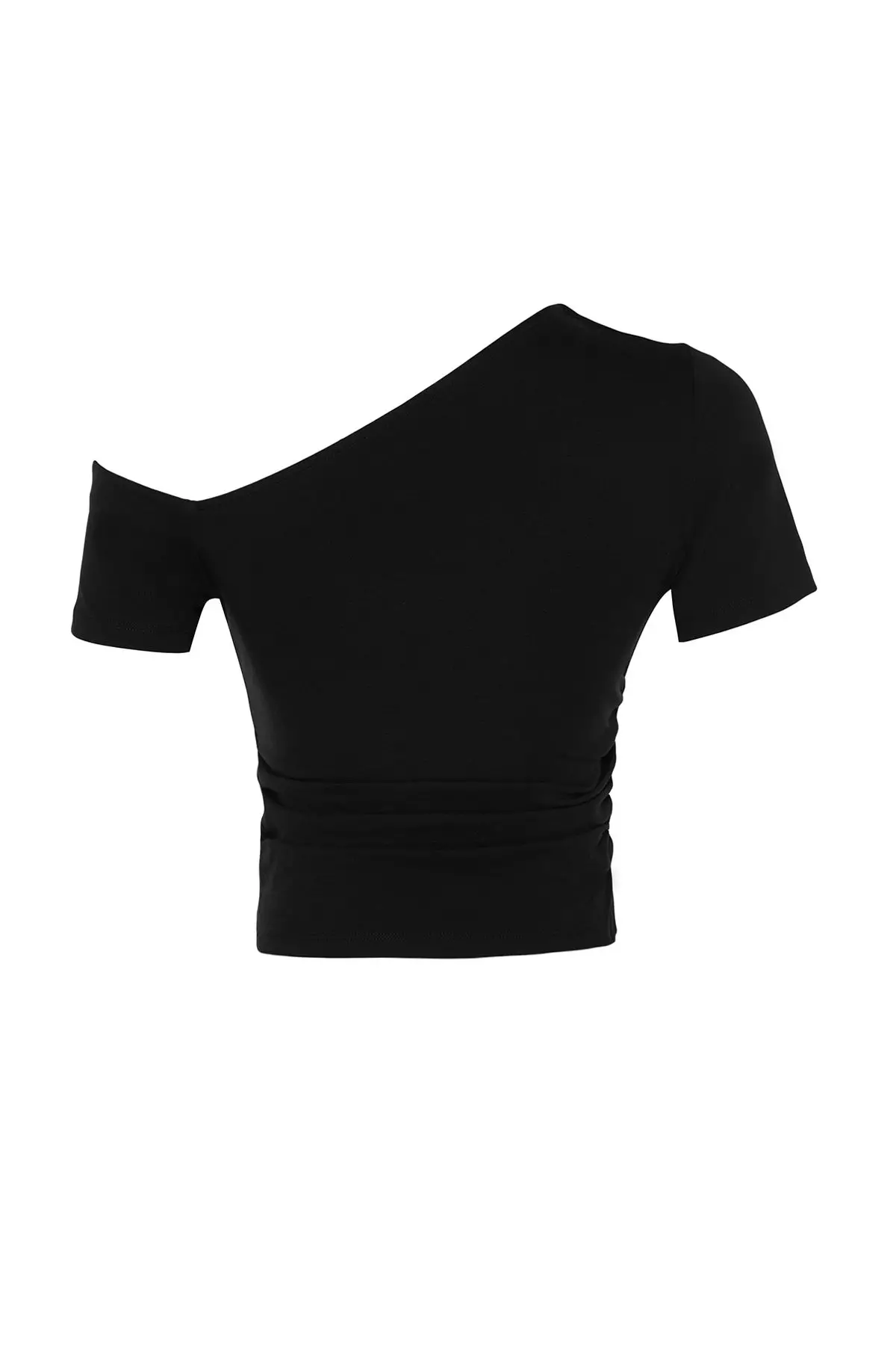 Asymmetrical Ruched Crop Top