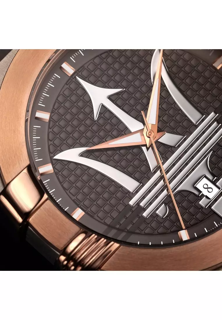 【2 Years Warranty】Maserati Potenza 42mm Silver Stainless Steel Men's Quartz Watch R8853108007 With Luminous Dial Hands