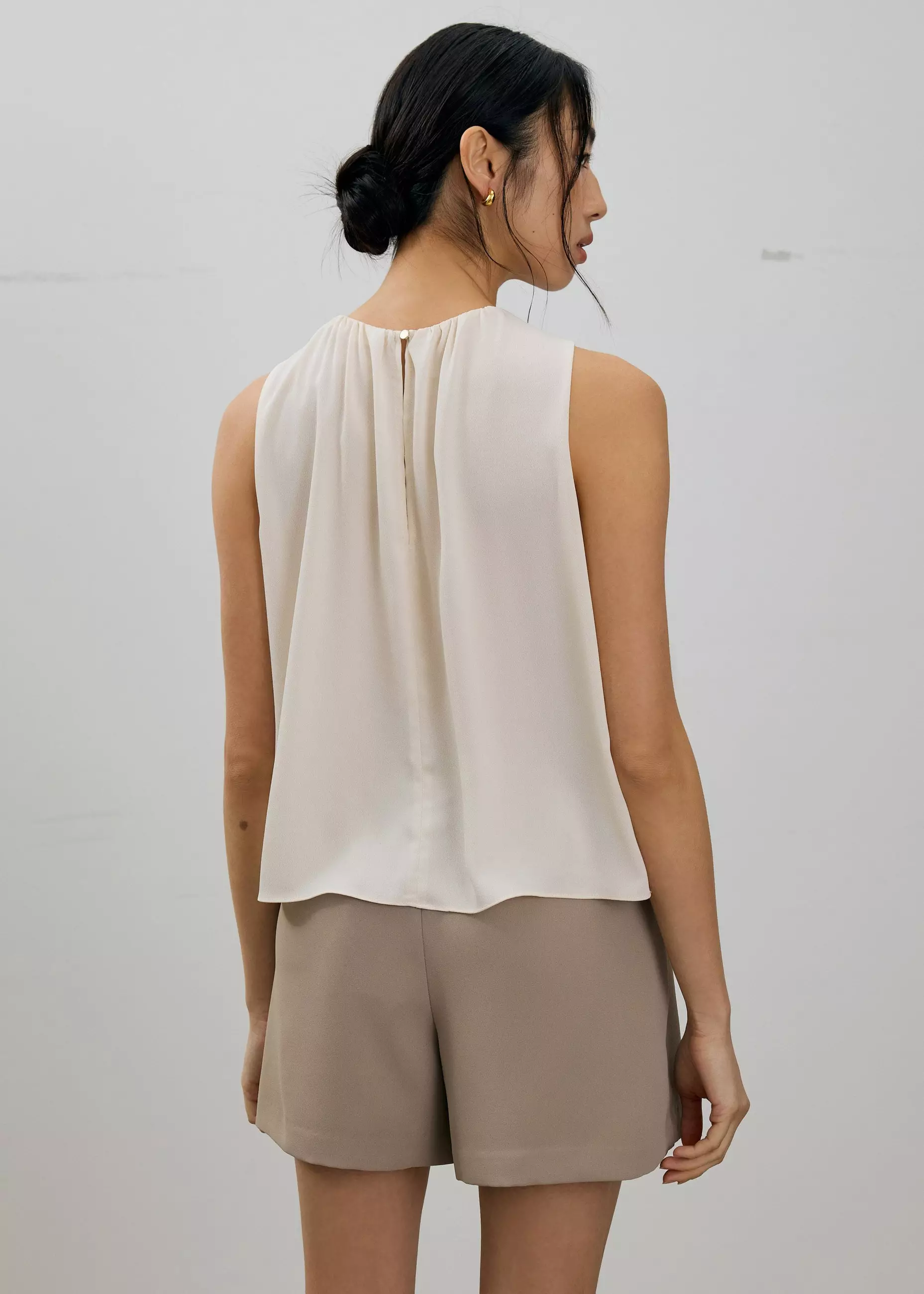 Atasan Wanita - Amy Satin Pleated Top