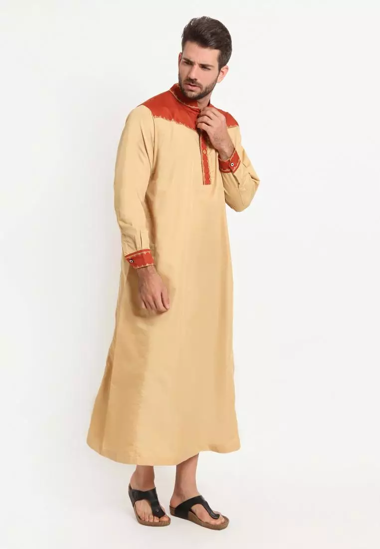 Zayidan Gamis Jubah Muslim Pria Firdaus - Kuning Gading