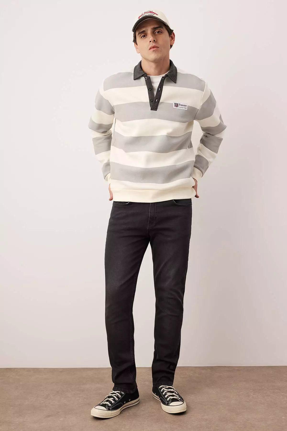 Anthracite Regular Fit Jeans Denim Trousers Tmnaw23Je00036