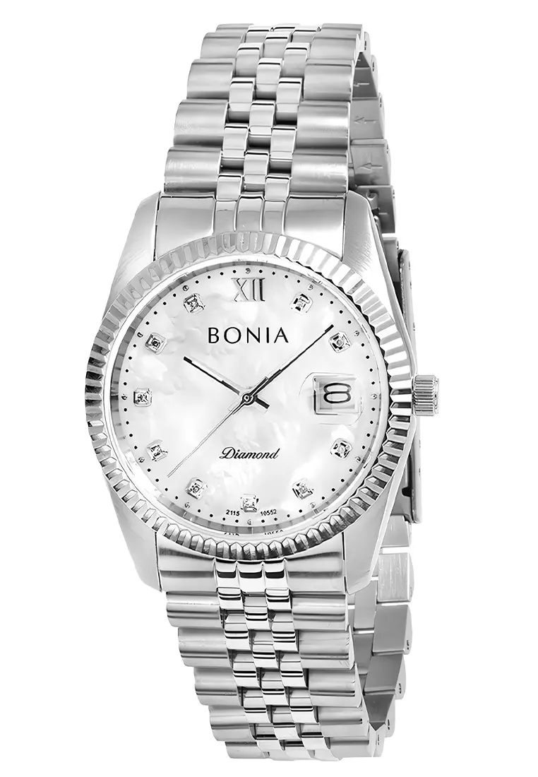 Bonia Diamond - Jam Tangan Analog Wanita - Silver - Stainless Steel - B10552-1353