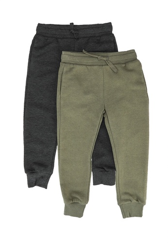 H&M grey and green 2-Pack Joggers 1182AKAC8A571BGS_1