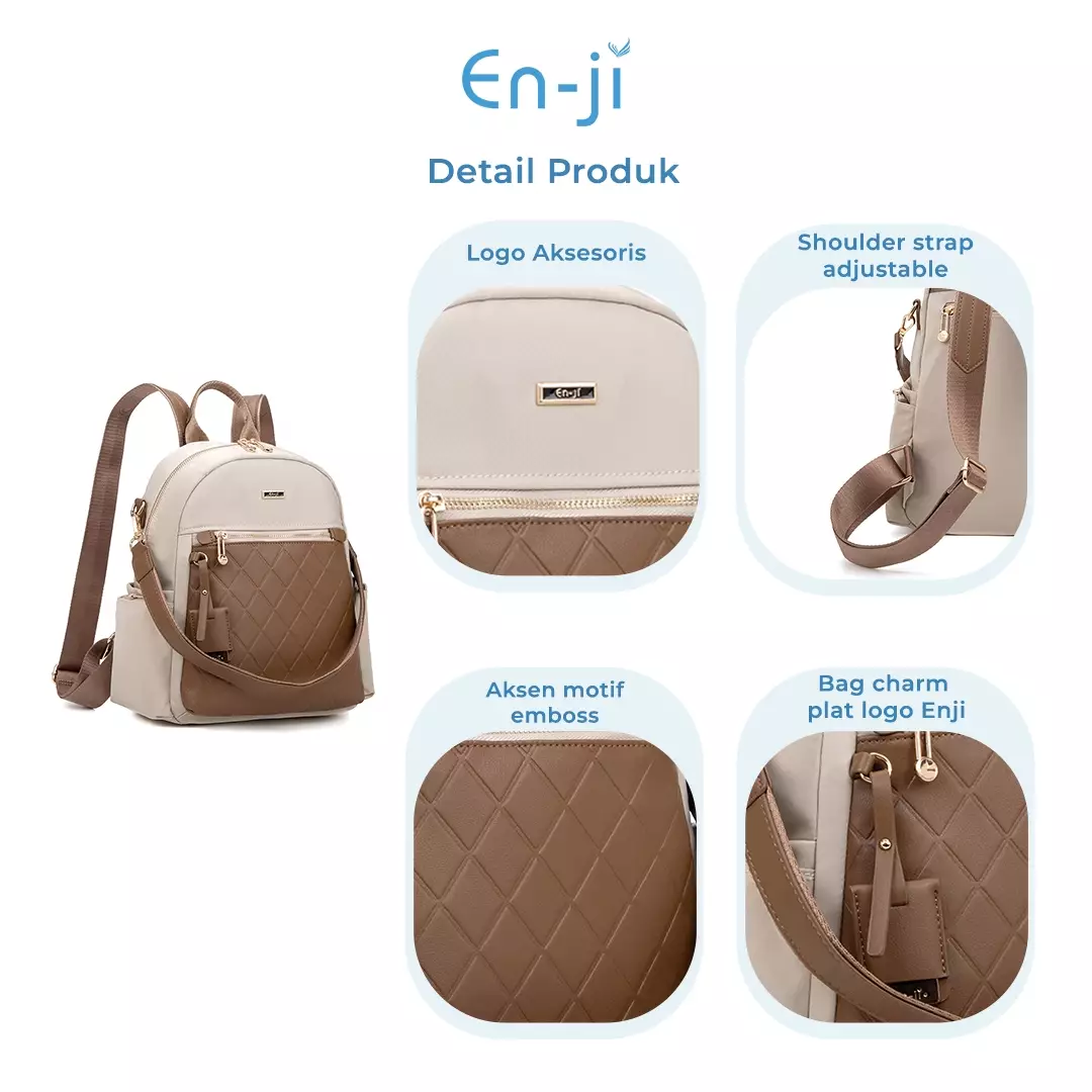 En-ji Munsan Backpack Wanita Warna Black