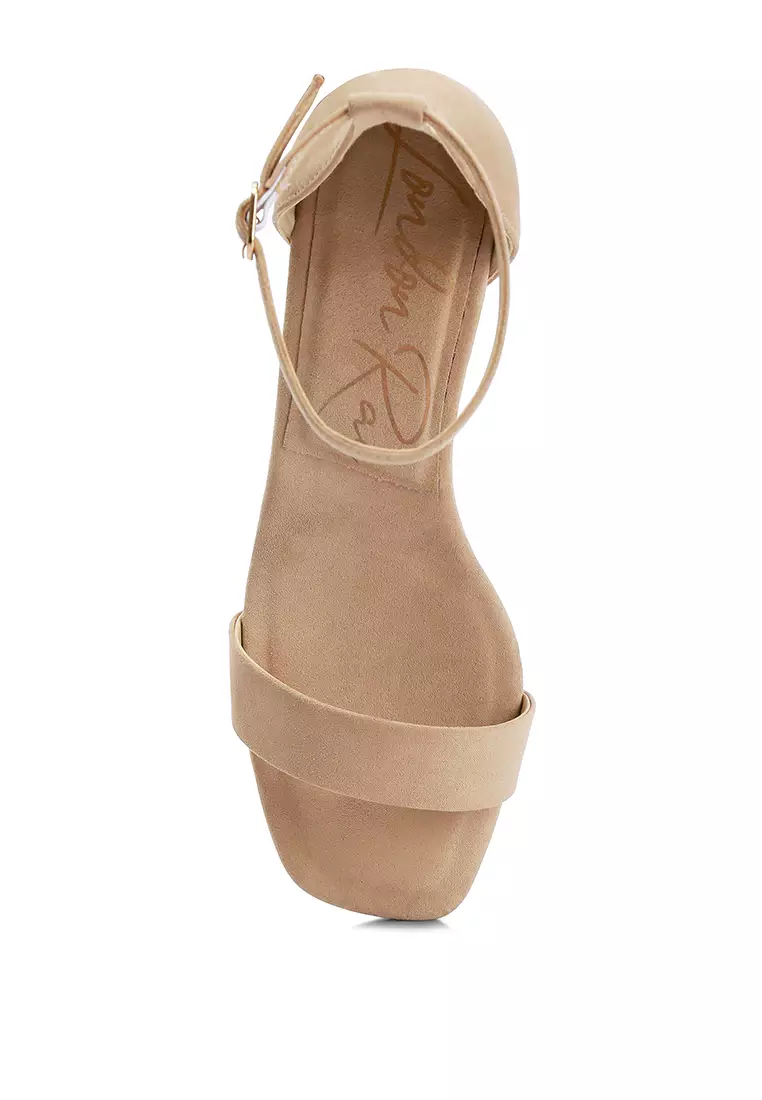 Taupe Block Heel Sandals