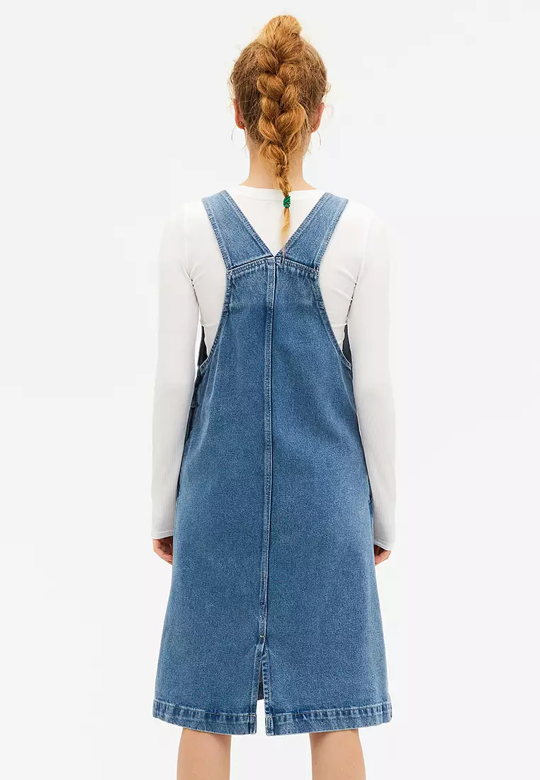 Dungarees midi clearance dress