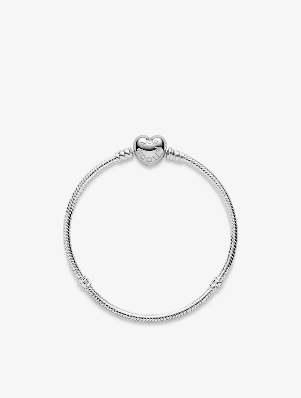 Silver bracelet with heart-shaped clasp