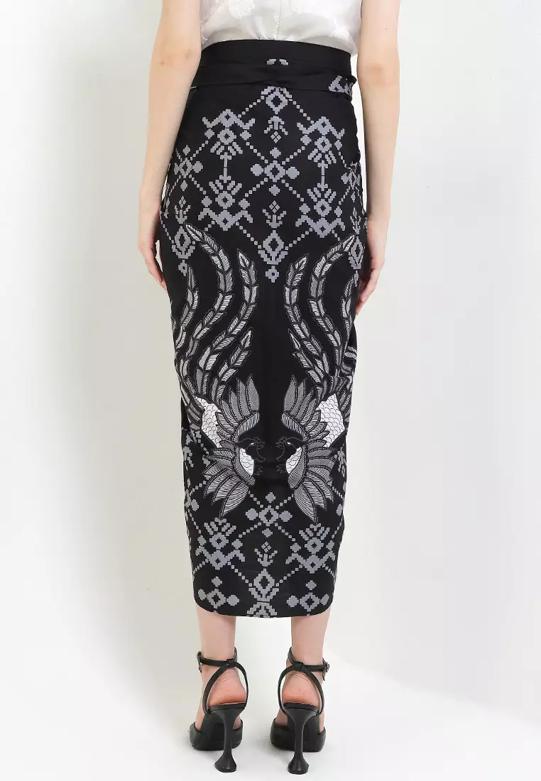 Rok Lilit Wanita Kondangan Batik Instant Octaviana Black
