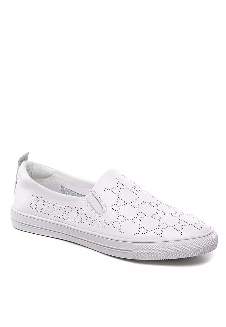 Hollowed Out Style Leather Slip-Ons RX1292-1