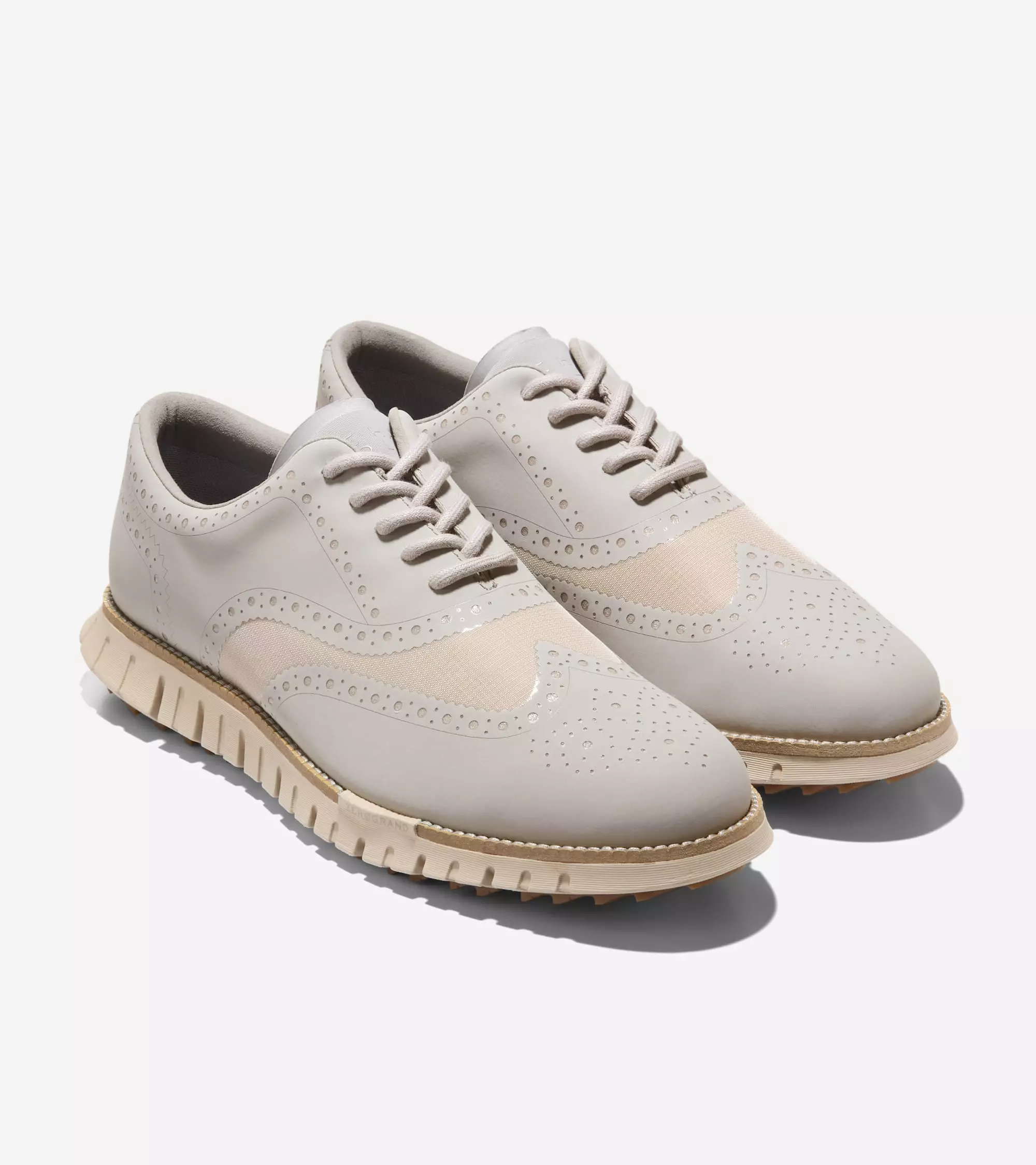 Cole Haan Men Zerogrand Remastered No Sew Wingtip Golf - Sepatu Pria (Gray)