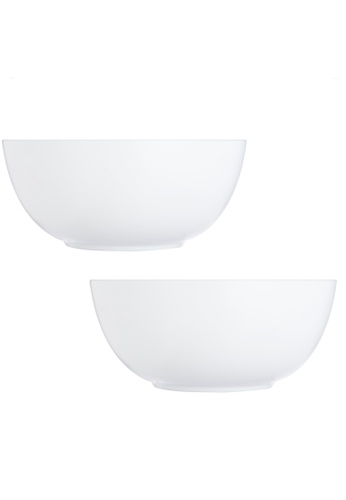 Luminarc white Luminarc 2 Pcs 21cm Everyday Salad Bowl / Bowl Glass / Mangkuk Kaca E81D3HLB2CD65CGS_1