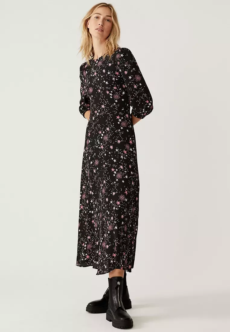 Jual Marks & Spencer Star Print Midaxi Tea Dress Original 2024 | ZALORA ...