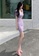 Crystal Korea Fashion purple Korean-made striped short-sleeved slim stretch dress B9592AA7A6DD76GS_3